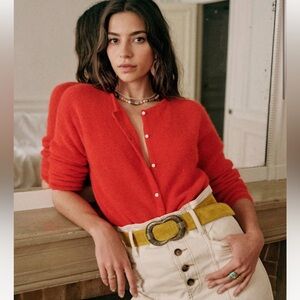 Sezane Gaspard Cardigan in red in xs